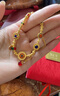 潮宏基臻金十二顏向日葵古法黃金手鏈女足金手飾愛(ài)心送女友生日禮物TK J 26.55g，鏈長(cháng)約16cm+尾鏈 曬單實(shí)拍圖