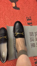 金利來(lái)（Goldlion）女鞋媽媽皮鞋一腳蹬淺口女單鞋坡跟圓頭樂(lè )福鞋 G662330071 黑色37 曬單實(shí)拍圖