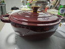LIDEER COOKWARE立德?tīng)栬T鐵琺瑯鍋家用燉鍋燜燒鍋海鮮鍋湯鍋砂鍋電磁爐炒鍋不粘鍋 經(jīng)典寶石琺瑯深燒鍋石榴紅 26cm 曬單實(shí)拍圖