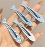 小清新藍色小魚(yú)發(fā)夾女側邊碎發(fā)劉海夾少女鴨嘴夾可愛(ài)兒童發(fā)卡頭飾 4件套【4款各一】 曬單實(shí)拍圖