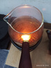 日式溫茶爐套裝溫茶器圍爐煮茶家用暖茶爐蠟燭加熱保溫耐熱玻璃壺 HH黑陶禪風(fēng)溫茶爐+送燭托+10顆蠟燭+玻璃側把公道杯 溫茶暖茶器 曬單實(shí)拍圖
