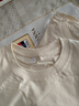 重磅純棉短袖t恤男高檔純色印花休閑基礎款內搭半袖打底衫 奶白 2XL  155-170斤 曬單實(shí)拍圖