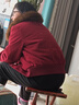 麗依歆加絨加厚短外套女2025秋冬新款洋氣大毛領(lǐng)保暖小個(gè)子短款上衣夾克 酒紅色 XL 110-120斤 曬單實(shí)拍圖