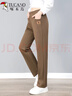 啄木鳥(niǎo)直筒褲子女百搭長(cháng)褲休閑高腰收腹顯瘦遮肉垂感休閑褲子 咖色 XL 曬單實(shí)拍圖