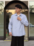 Hodo天絲亞麻長(cháng)袖襯衫男寬松通勤棉襯衣老錢(qián)風(fēng)薄款 曬單實(shí)拍圖
