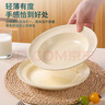拜杰螺紋草帽盤(pán)家用沙拉盤(pán)陶瓷湯盤(pán)西餐意面盤(pán)子  淺盤(pán)+深盤(pán) 兩只裝 曬單實(shí)拍圖