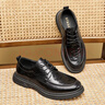 星期六男鞋時(shí)尚頭層牛皮商務(wù)正裝皮鞋通勤休閑皮鞋子男 黑色  曬單實(shí)拍圖