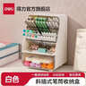 得力斜插式筆筒ins女北歐個(gè)性簡(jiǎn)約透明收納筆架學(xué)生桌面創(chuàng  )意時(shí)尚可愛(ài)亞克力大容量?jì)和P桶文具收納盒 【5格+抽屜】筆筒收納盒 PK133 曬單實(shí)拍圖
