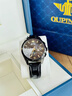 歐品客正品牌勞力瑞士手表男士全自動(dòng)機械表夜光真皮帶男表世界十大名表 黑皮全黑【進(jìn)口機芯/終身質(zhì)?！?曬單實(shí)拍圖