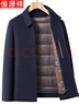 恒源祥羊毛呢夾克中年男士立領(lǐng)可脫卸羽絨內膽中年爸爸冬裝外套 曬單實(shí)拍圖