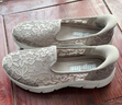斯凱奇（Skechers）閃穿鞋女鞋蕾絲單鞋透氣休閑鞋軟底平底鞋健步鞋一腳蹬158858 曬單實(shí)拍圖
