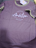 玖卡依純棉短袖t恤女2026新款夏季寬松洋氣百搭拼色體恤打底衫上衣女裝 紫色【Am圓字母紫 】 L 建議115-130斤 曬單實(shí)拍圖