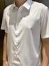柒牌（SEVEN）【10A抗菌2A防螨/莫代爾】商務(wù)短袖襯衫男士2026春夏季新品 大白 38 曬單實(shí)拍圖