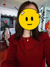 尚都比拉新年紅一字翻領(lǐng)毛衣女春季含綿羊毛彈力針織衫設計感溫柔長(cháng)袖上衣 曬單實(shí)拍圖