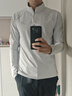 特步（XTEP） 男子半拉鏈長(cháng)袖t恤舒適休閑訓練跑步服內搭速干衣透氣上衣 云峰灰0173-散熱保暖（男） L 曬單實(shí)拍圖