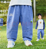 嘟嘟家【軟牛仔】?jì)和Ｗ醒澊杭緦殞氶L(cháng)褲男童褲子女童休閑褲春 藍色100 曬單實(shí)拍圖