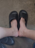 樸西新款EVA踩屎感厚底拖鞋女士居家室內情侶拖鞋男 黑色 42-43 曬單實(shí)拍圖