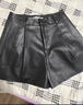 香影劉些寧同款黑色復古港風(fēng)pu皮短褲女2025冬季新款小個(gè)子直筒褲 黑色 M 160/64A/95-110斤 曬單實(shí)拍圖