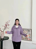 俞兆林（YUZHAOLIN）中年媽媽裝韓版洋氣派克服夾克風(fēng)衣外套中老年女春秋沖鋒衣上衣服 紫色 外套 (可拆卸連帽 防風(fēng)防水) XL  (適合105斤以下) 曬單實(shí)拍圖