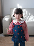 幼歌（YOUGE）中小童可愛(ài)草莓刺繡娃娃領(lǐng)襯衫牛仔背心兩件套兒童套裝 牛仔藍背心 100 cm 曬單實(shí)拍圖