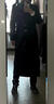 春秋款青年學(xué)生大衣男韓版修身過(guò)膝風(fēng)衣大碼男士雙排扣英倫風(fēng)外套 黑色 XL 大概145-160斤 曬單實(shí)拍圖