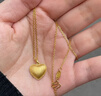 六福珠寶足金絲綢金愛(ài)心黃金吊墜掛墜不含項鏈 計價(jià) GJGTBP0001 2.05克(含工費378元) 曬單實(shí)拍圖
