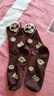 愛(ài)優(yōu)棉防裂襪子女足跟干裂防腳后跟干裂的襪子秋冬防足裂襪護腳跟保濕 貼布卡通繡花款五色各 1雙 均碼 曬單實(shí)拍圖