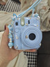 【mini12透明外殼】instax水晶殼拍立得硬殼相機保護殼殼子鏈條潮 藍白斜挎+藍色女娃+白狗貼紙+Mini12透明殼 曬單實(shí)拍圖