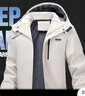 JEEP SPIRIT吉普加絨沖鋒衣男秋冬防風(fēng)保暖大碼夾克戶(hù)外加厚外套 米白色 XL 曬單實(shí)拍圖