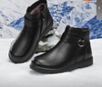 足力健冬季加絨靴子女保暖皮靴中老年棉皮鞋女士短靴女鞋 6283K黑色38 曬單實(shí)拍圖
