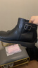 金利來(lái)（Goldlion）女鞋小皮靴女秋冬切爾西女靴簡(jiǎn)約舒適通勤平底短靴女 黑色38 曬單實(shí)拍圖