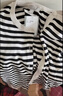 H&M【博主推薦】女裝毛針織衫春新款高智感針織衫氣質(zhì)開(kāi)衫0579541 白色/黑色條紋 L 170/104 曬單實(shí)拍圖