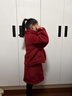 迪士尼童裝女童紅色過(guò)年服冬季兒童拜年服圍巾加厚毛呢外套裙子兩件套裝 曬單實(shí)拍圖