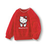 巴拉巴拉【HelloKittyIP】女童衛衣春秋上衣可愛(ài)甜美花瓣領(lǐng)舒適 紅色調00466 100 曬單實(shí)拍圖