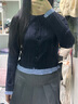 UR【HOT】2025秋季新款女裝假兩件格紋拼接針織開(kāi)衫UYL950140 曬單實(shí)拍圖