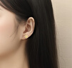 詩(shī)普琳黃金耳釘古法黃金足金鉆石四合如意耳釘女款生日禮物 約1.82g 曬單實(shí)拍圖