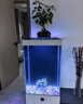福路康邊幾魚(yú)缸客廳家用2026新款超白玻璃免換水族箱過(guò)濾落地一體柜智能 白色左開(kāi)門(mén)【可遙控13色燈光】 60x40x118cm(送全套設備+濾材) 曬單實(shí)拍圖