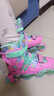 米高輪滑鞋兒童溜冰鞋女童初學(xué)中小學(xué)滑輪滑冰旱冰鞋直排輪S3套裝粉M 曬單實(shí)拍圖