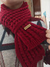 百搭韓版針織毛線(xiàn)紅色圍巾女2024圣誕冬季高級感新年禮物情侶圍脖 針織圍巾-酒紅色-1個(gè)裝-保暖 1 曬單實(shí)拍圖