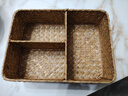 ken's草編桌面分格收納盒茶幾遙控器鑰匙收納筐化妝品分類(lèi)整理盒 T三格 曬單實(shí)拍圖