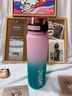 史努比運動(dòng)水杯大容量學(xué)生上學(xué)專(zhuān)用杯子食品級耐高溫運動(dòng)水壺塑料杯 漸變粉色500ML（帶杯刷） 曬單實(shí)拍圖