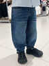巴布豆男童褲子2026春秋新款兒童牛仔褲洗水復古長(cháng)褲中大童男孩帥氣春裝 【耐磨耐穿|牛仔褲】深藍 折角巴布X 110 曬單實(shí)拍圖