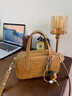 CinvaiKrose小c&k包包女包高級感保齡球包包女2026新款單肩斜挎包手提包 棕色Brown【贈掛飾】 曬單實(shí)拍圖