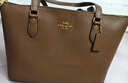 蔻馳（COACH）【品牌直供】女士GALLERY大號手提托特包深褐色CV402情人節禮物 曬單實(shí)拍圖