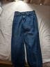 Lee25秋冬新品寬松中深藍男女同款寬腿牛仔彎刀褲 中深藍色 L 曬單實(shí)拍圖