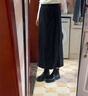 紅袖絕美顯瘦半身裙2025冬季新款女裝開(kāi)叉松緊腰復古輕熟氣質(zhì)直筒長(cháng)裙 黑灰090 L 曬單實(shí)拍圖