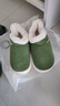 樸西女士鞋子冬季新款棉鞋加絨加厚保暖外穿居家外穿毛氈布包跟棉拖男 孔雀綠 36 36~37 曬單實(shí)拍圖