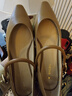百思圖23秋法式軟羊皮鞋尖頭粗跟女單鞋KC871CQ3 棕色 38 曬單實(shí)拍圖