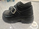 百麗（Belle）復古皮帶扣牛皮樂(lè )福鞋女2026春新商場(chǎng)厚底樂(lè )福鞋F2M1DAM6預售 黑色 36 曬單實(shí)拍圖