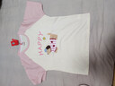 貓人（MiiOW）睡衣女純棉10A抗菌帶胸墊夏季薄款短袖短褲卡通甜美家居服粉色L 曬單實(shí)拍圖